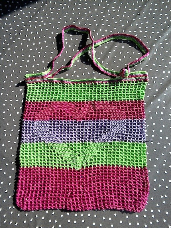 Sparset - Einkaufsnetz Shopper Tasche Umhängetasche &quot;Love&quot; und &quot;Herz&quot;