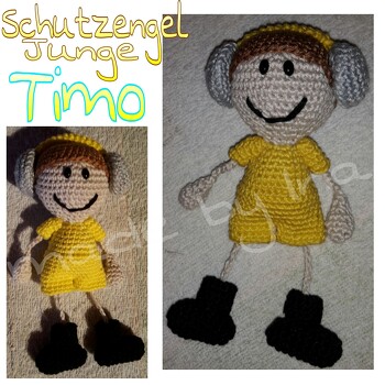 Schutzengel Timo ohne Flügel , die braucht er nicht..denke ... :D
mein Sohnemann wollte "sich" lieber ohne haben ;)
super klasse Anleitung. Bald kommt noch mein Töchterchen <3