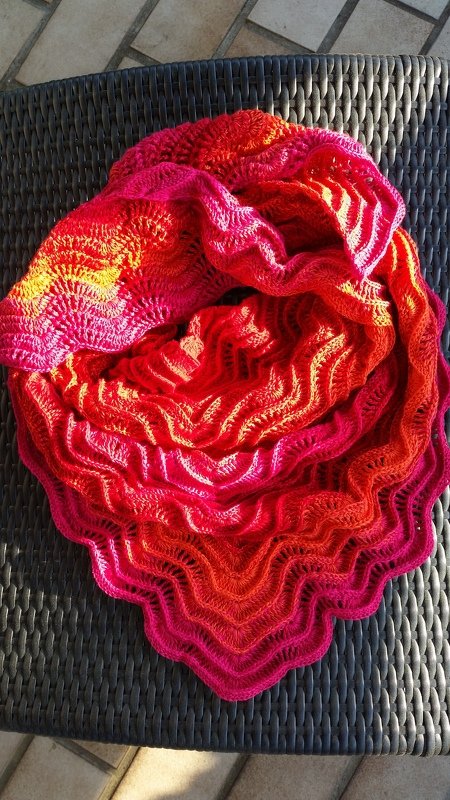 Häkelanleitung Dreieckstuch Glückswelle