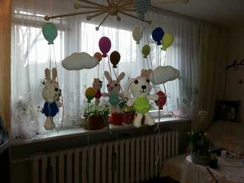 Habe ein Holzmobile verwendet, nicht perfekt, aber schön!