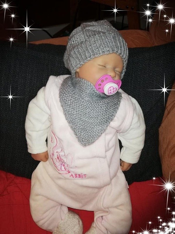 Knitting Pattern –Baby Cap “Little Star” &amp; Triangular Scarf – No.192E