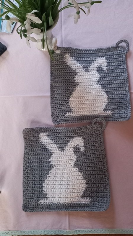 E-Book Häkelanleitung Osterhase- Topflappen inkl. Häkel-Grundkurs