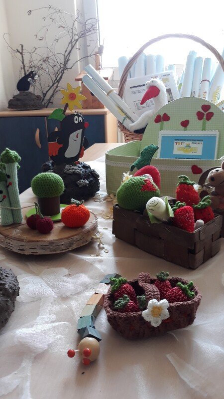 Erdbeerkörbchen Häkelanleitung