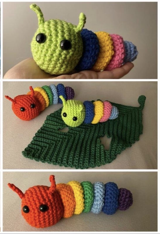 Lovey - Little Caterpillar (+ rattle) - Crochet Pattern