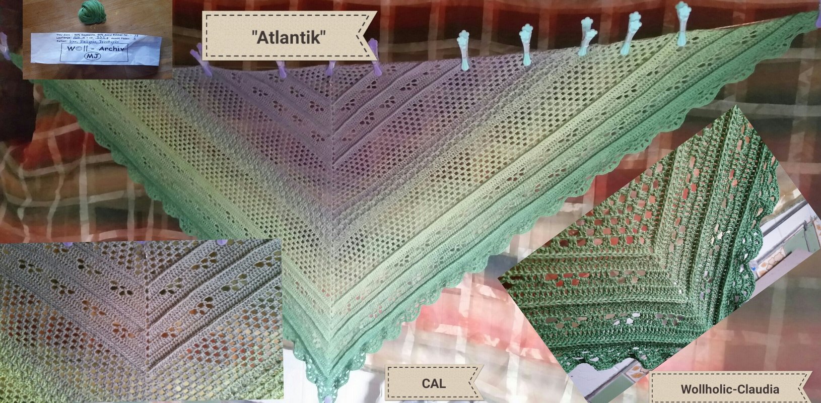 Häkelanleitung Dreieckstuch " Atlantik"