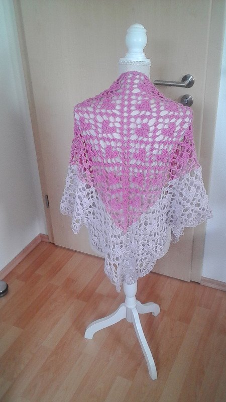 Tuch &quot;Muttertag&quot; mit 1 BOBBEL-COTTON bzw. COTTON XTRA von Woolly Hugs häkeln