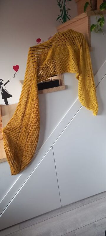 Knitting Pattern Stole Shawl "Glowing Embers"