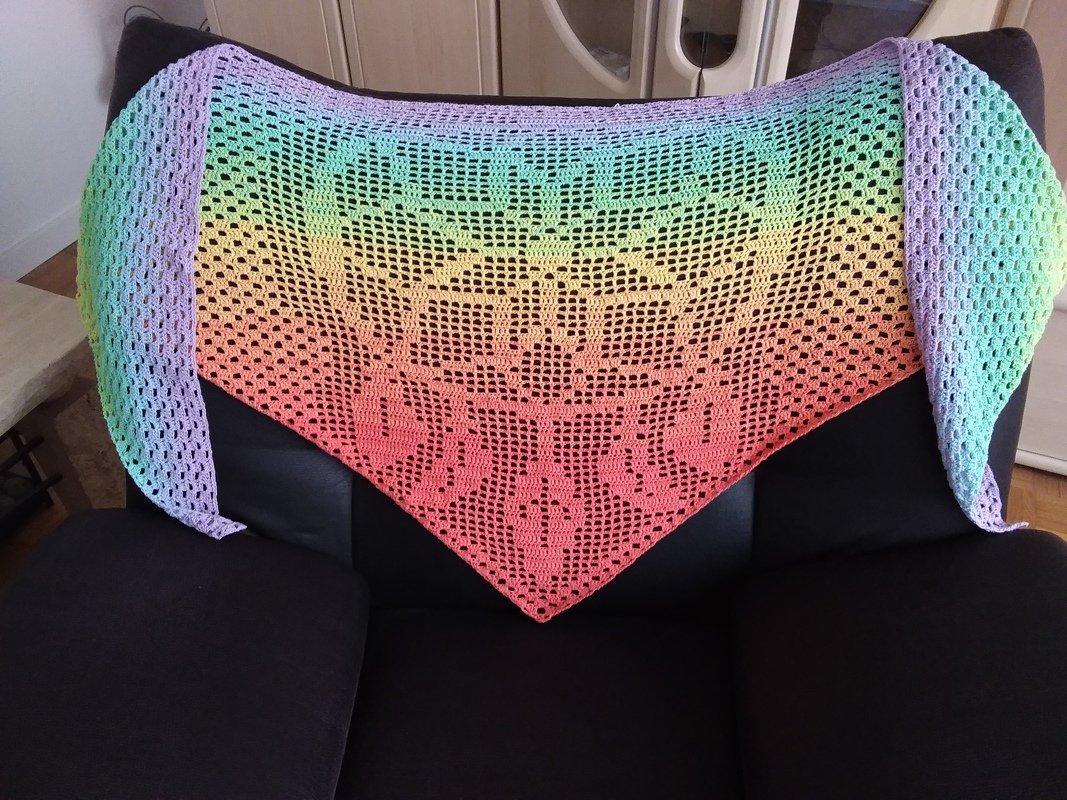 Motivtuch "Dreamcatcher", Dreieckstuch, Häkelanleitung