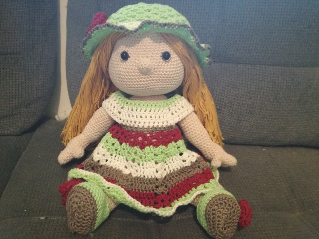 Häkelanleitung Puppenkleidung, Rosalie Pfingstrose