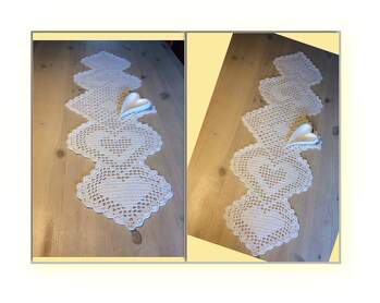 Ich bin total verliebt.... Einfarbig mit kleinerer Nadel und Baumwolle mit einer Lauflänge von 170 Meter/50 Gramm.... Maße 79x29 cm.....