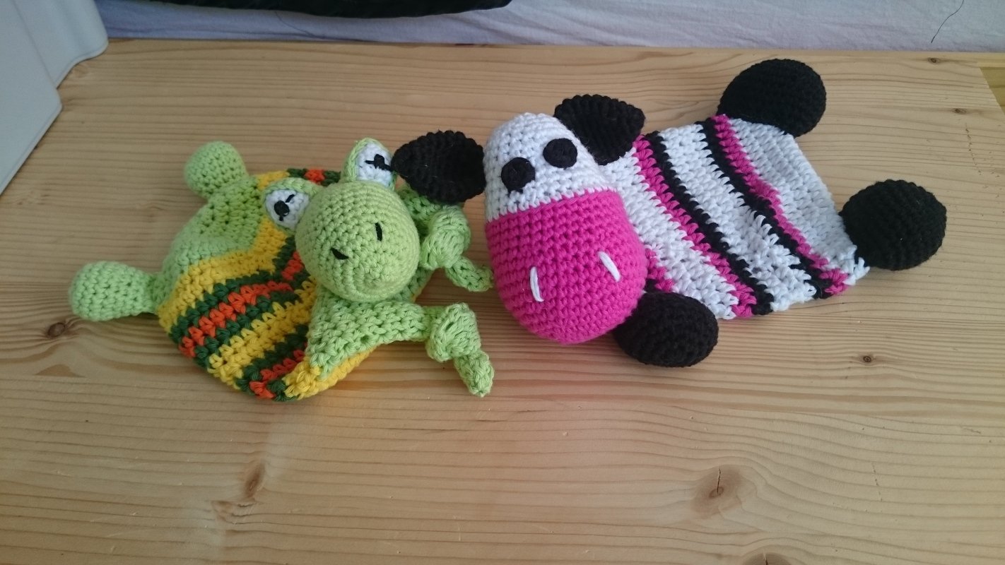 Häkelanleitung Schmusetuch Frosch Fimo