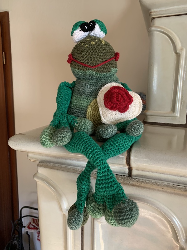 Frosch HOPPSL XL Kantenhocker Treppenhocker oder Kuscheltier Türstopper Frühlingsdeko