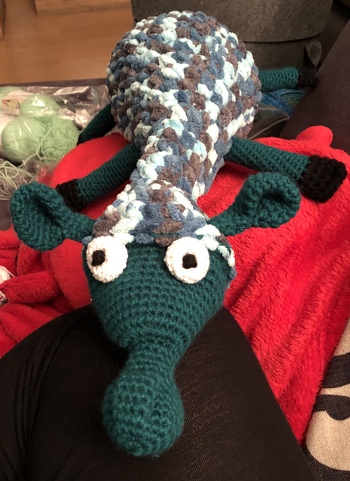 Mal in einer leicht abgewandelten Variante mit Kuschelwolle und ganz groß! Tolle Anleitung