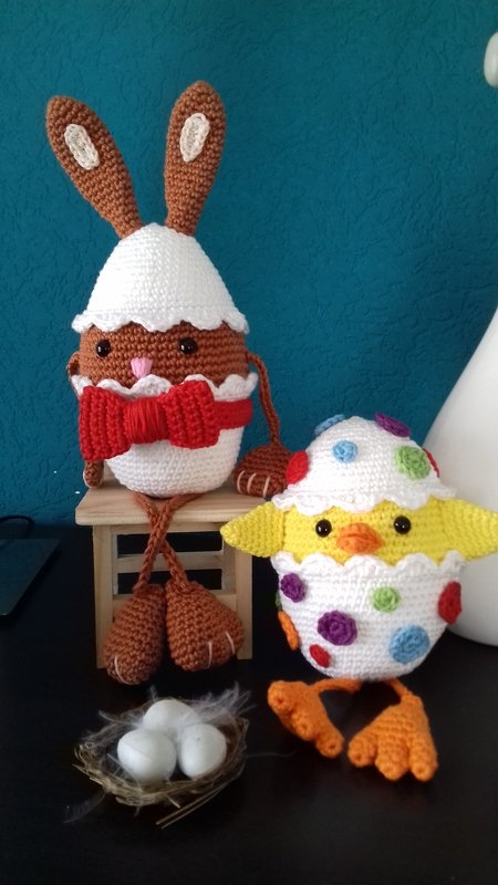 Ei, mal anders! Hase &amp; Küken - Häkelanleitung