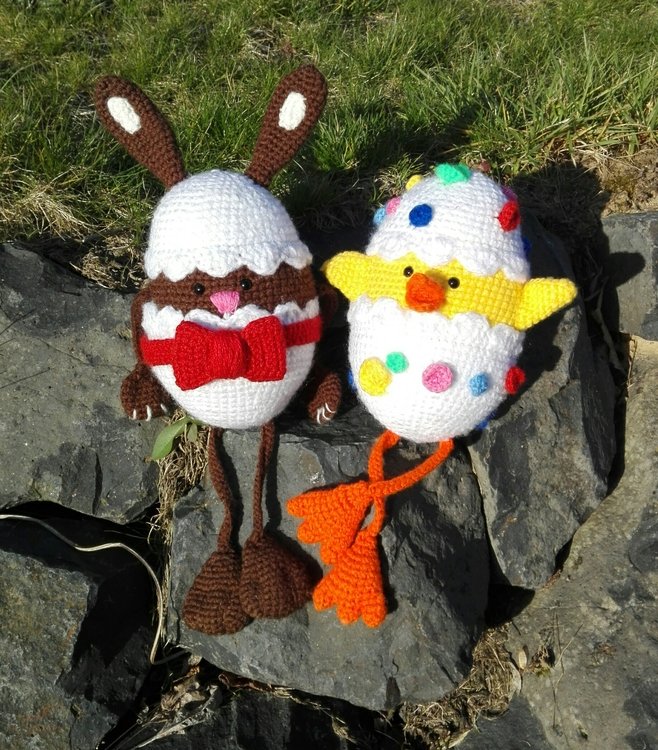 Egg, in another way! Bunny &amp; Chick - crochet pattern