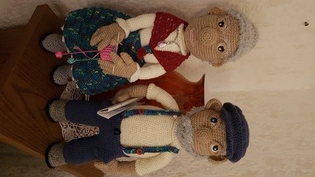 2 Häkelanleitungen für Gabis Opa Heinrich und Oma Hildchen im Set, ca. 60 - 65 cm groß