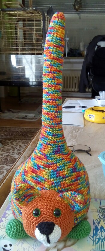 ich habe meine erste Türstopper Katze fertig :-)