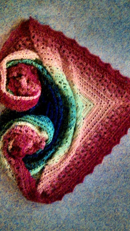 Waldkauz -  ein Dreieckstuch für Verlaufsgarn