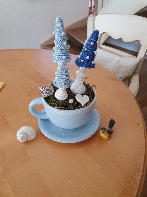 Mini Pilze 3er Set mit 2 Schnecken zu Muttertag Glücksbringer Herbstdeko