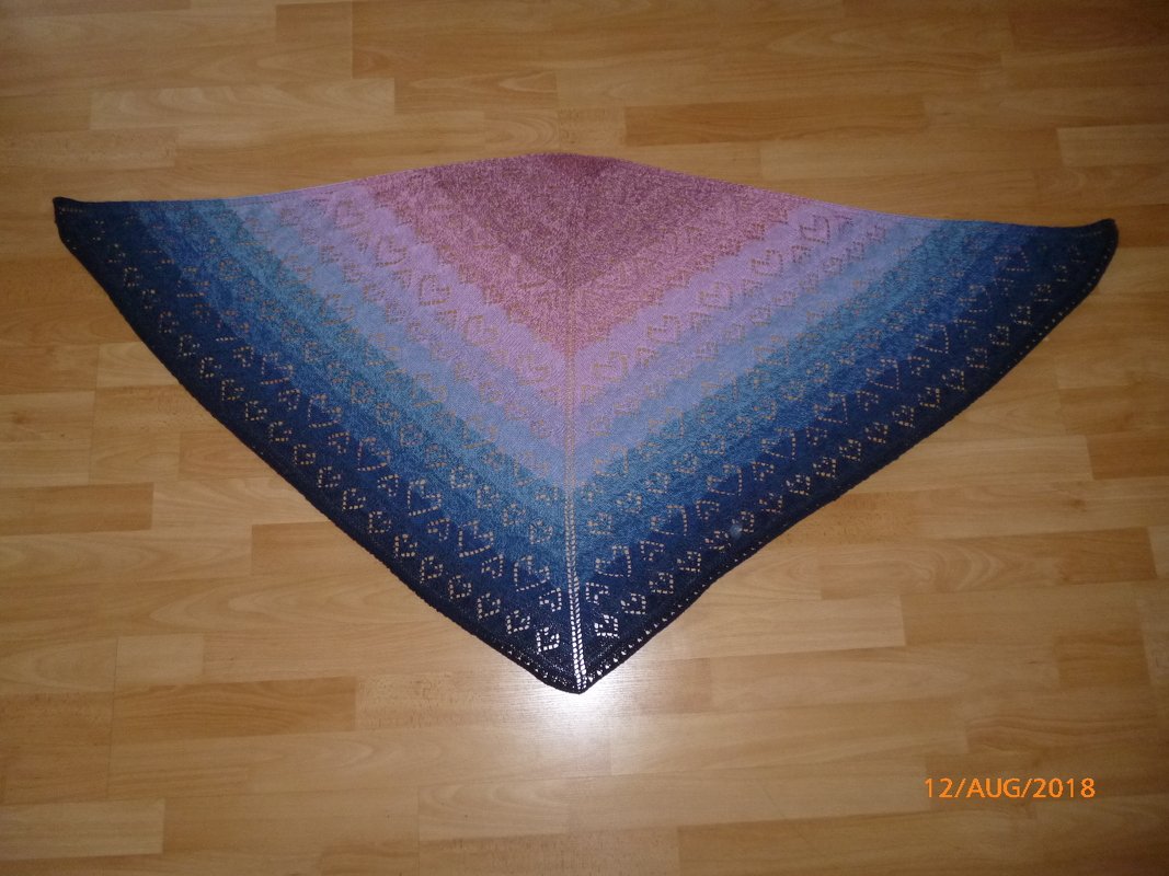 Tuch "Herzeltage" stricken mit 1 BOBBEL-COTTON XTRA von Woolly Hugs