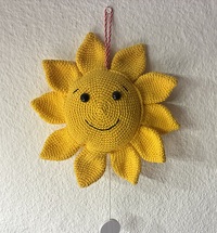 Häkelanleitung Spieluhr-Mobile Sonne mit Schmetterlingen