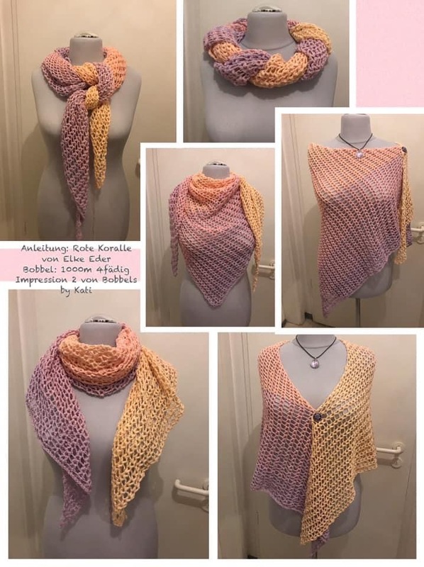 Triangle Shawl „Red Coral“ – Crochet Pattern