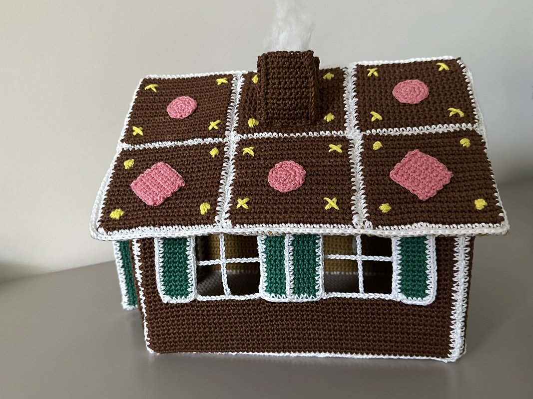 Häkelanleitung Lebkuchenhaus mit Beleuchtung