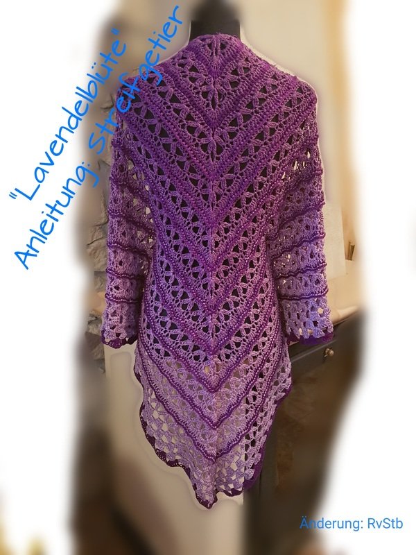Häkelanleitung Dreieckstuch Lavendelblüte
