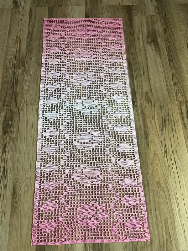 Häkeln / Tischläufer / Rosenherz / in 2 Größen