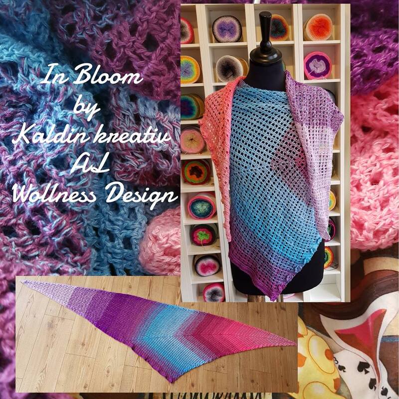 Häkelanleitung Tuch // Dreieckstuch mit Blüten &quot;In Bloom&quot;