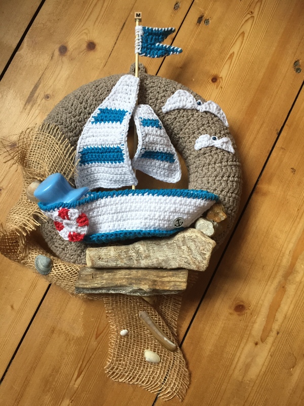 Häkelanleitung / Türkranz Gestrandet