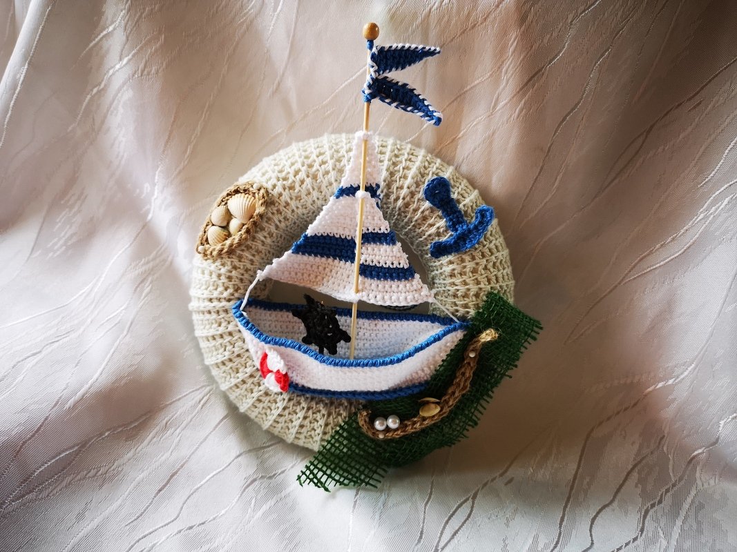 Häkelanleitung / Türkranz Gestrandet