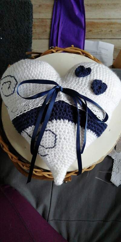 - WEDDING - Ringkissen, Hochzeitsgeschenk, Herzkissen, Blumenkind, Ringträger, Hochzeit