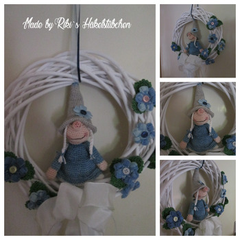 Ein Zipfelchenmädchen-Türkranz oder auch Wandkranz :-) Danke wollbine für die tolle Anleitung.
Bild und Arbei von mir ;-)