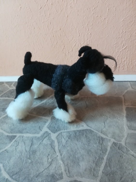 101 Crochet Pattern -  Miniature Schnauzer dog with wire frame - Amigurumi PDF file by Chirkova CP