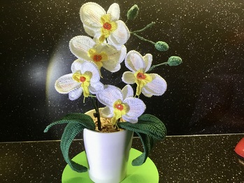 Eine ganz wunderbare Anleitung. Habe 6 Abende dafür gebraucht. Das wird nicht die letzte Orchidee bleiben.
Herzlichen Dank an Jessica Marina.
