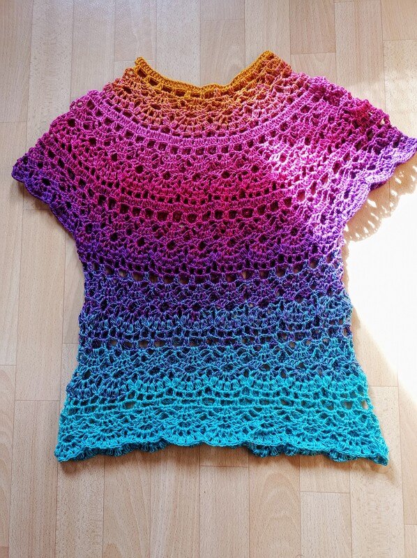 Häkelanleitung Shirt Gr. 38 bis 52