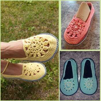 Habe diese hübschen Hausschuhe schon 3x gehäkelt - in den Grössen 37, 39 und 40.