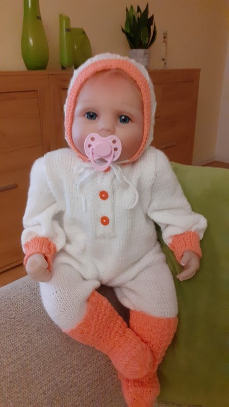 Strickanleitung Babyset 3-teilig Perle für Baby und Reborn Gr.50/54