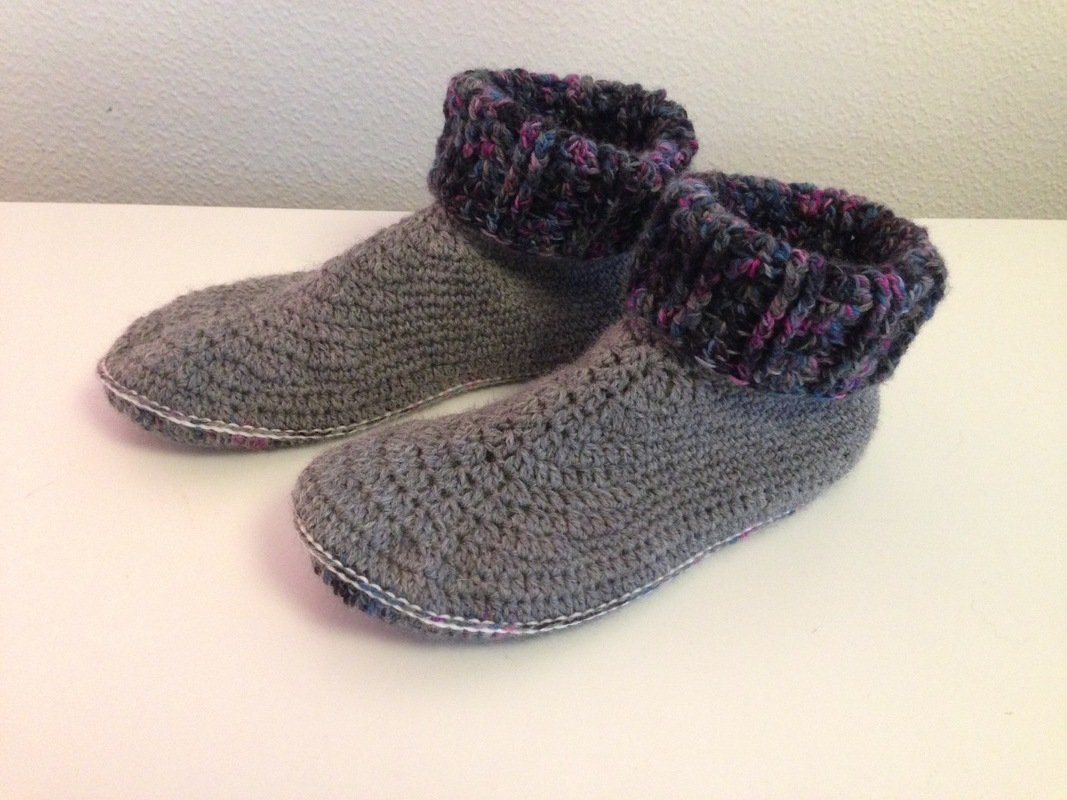 Häkelanleitung Hausschuhe, Hausbooties in Gr. 36/37, 38/39, 40/41 und 42/43