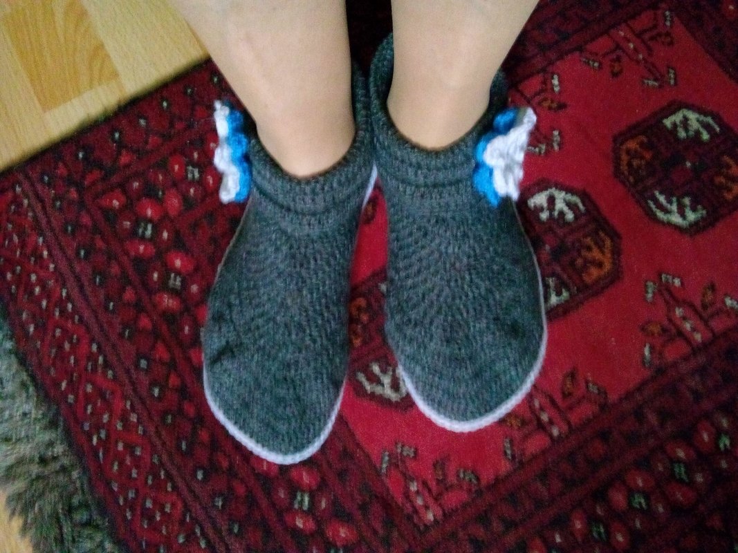 Häkelanleitung Hausschuhe, Hausbooties in Gr. 36/37, 38/39, 40/41 und 42/43