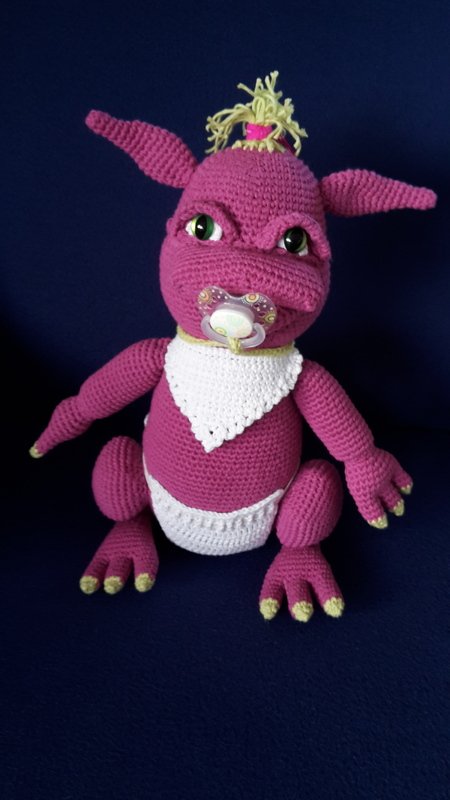 Baby Dino Bubi, ca. 35 - 40 cm groß, Gabis Häkelanleitung