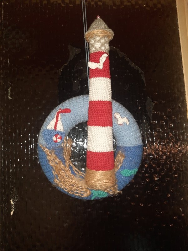 Häkelanleitung / Türkranz Leuchtturm Ahoi