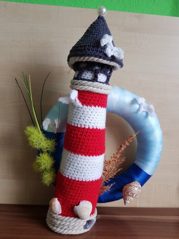 Häkelanleitung / Türkranz Leuchtturm Ahoi