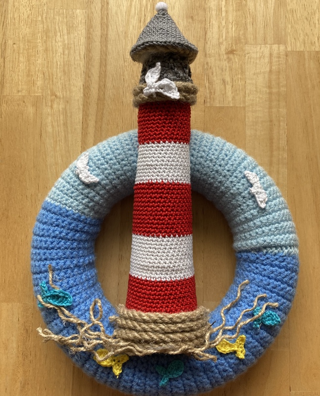 Häkelanleitung / Türkranz Leuchtturm Ahoi
