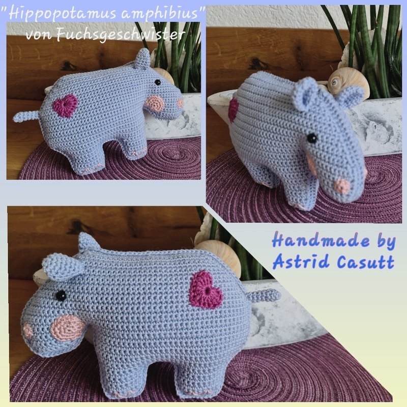 Häkelanleitung „Hippopotamus amphibius&quot; oder einfach Nils das Nilpferd