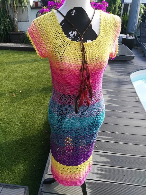 Häkelanleitung Kleid "Benita", für alle Größen, Raglan von Oben