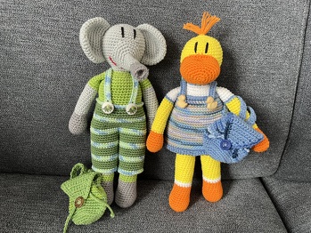 Elefant und Ente für meine Enkelkinder.