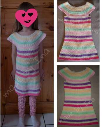 Im März 2019 schon gehäkelt aber es passt meiner kleinen (heute 8 Jahre alt) immernoch. Nun aber eher als Tunika 🥰🍀