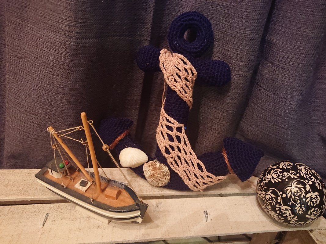 Deko-Anker Heimathafen / gehäkelt